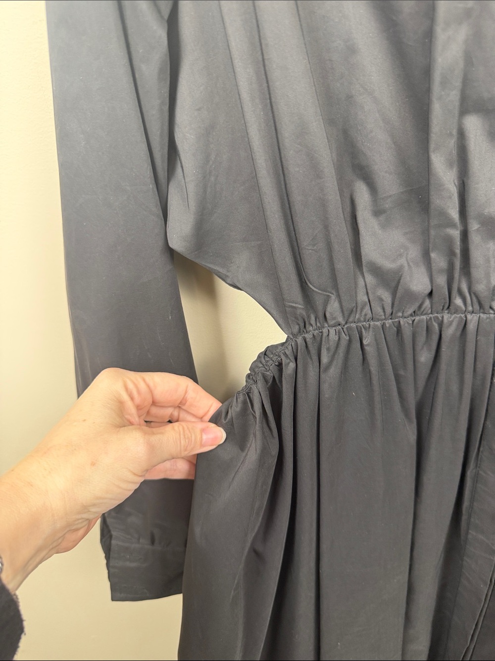 Anthropologie Sunday in Brooklyn Classic Black  cut our Shirt Dress large - Picture 5 of 13